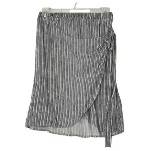 BLUE RAIN SKIRT WOMENS MEDIUM BEACH WEAR STRIPED COASTAL COTTAGE WRAP COMFORT